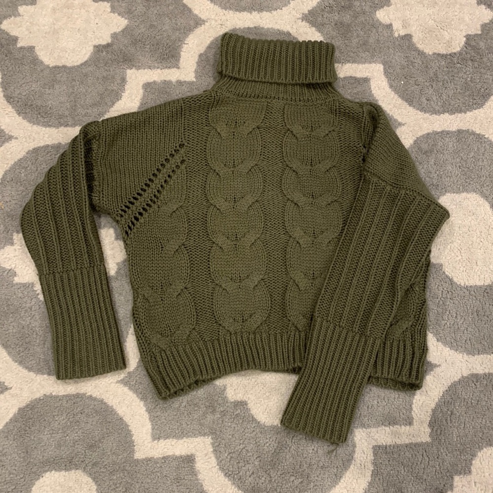 Olive Green Turtleneck Sweater
